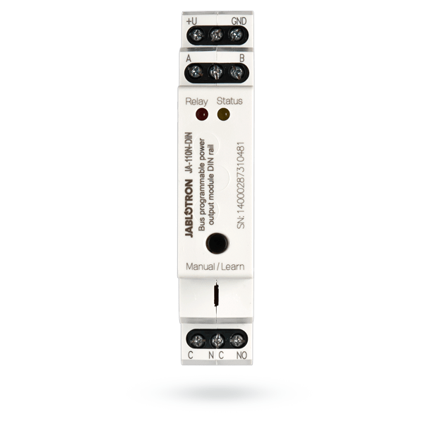 JA-110N-DIN BUS-vermogensuitgangsmodule (DIN-rail)