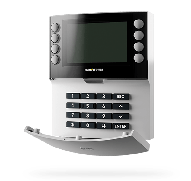 JA-155E draadloos bediendeel met toetsenbord, 4 segmenten, LCD en RFID - wit