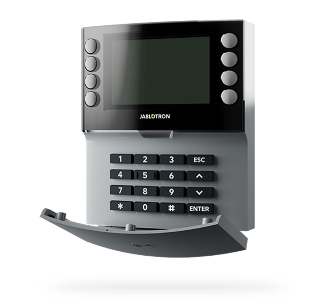 JA-155E draadloos bediendeel met toetsenbord, 4 segmenten, LCD en RFID - grijs